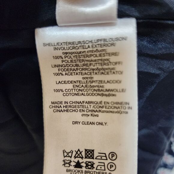 Brooks Brothers Dress Sz 8 Black Floral V Neck Sleeveless Flare Crochet Zipper - Picture 13 of 14